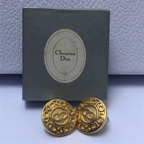 dior monogram earrings|christian dior vintage earrings.